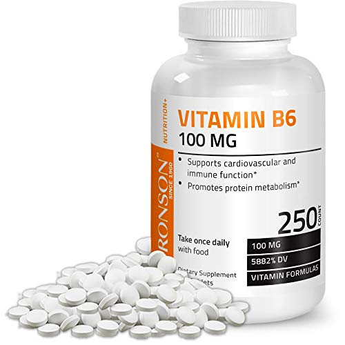 Foto 2 pulgar | Suplemento Bronson De Vitamina B6 100 Mg 250 Comprimidos - Venta Internacional.
