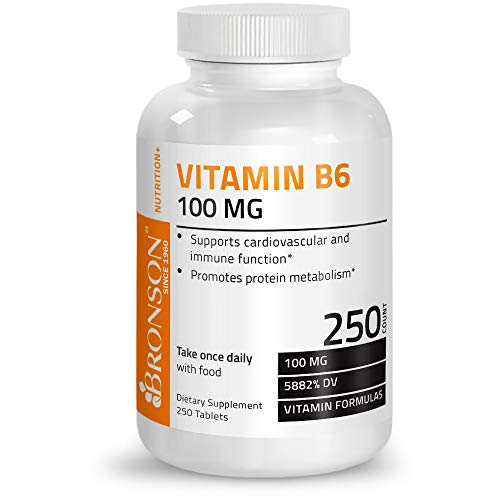 Foto 4 pulgar | Suplemento Bronson De Vitamina B6 100 Mg 250 Comprimidos - Venta Internacional.