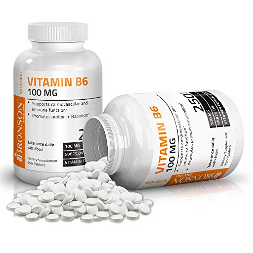 Foto 5 pulgar | Suplemento Bronson De Vitamina B6 100 Mg 250 Comprimidos - Venta Internacional.