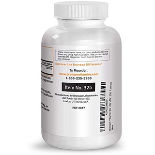 Foto 5 | Suplemento Bronson De Vitamina B6 100 Mg 250 Comprimidos - Venta Internacional.