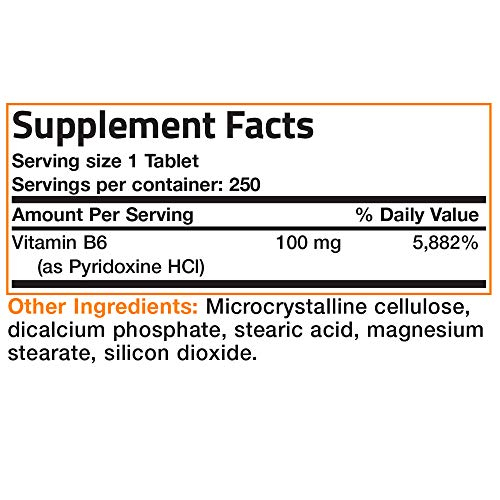 Foto 7 pulgar | Suplemento Bronson De Vitamina B6 100 Mg 250 Comprimidos - Venta Internacional.