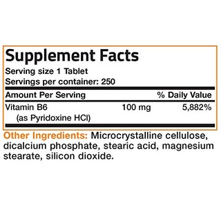 Foto 6 | Suplemento Bronson De Vitamina B6 100 Mg 250 Comprimidos - Venta Internacional.