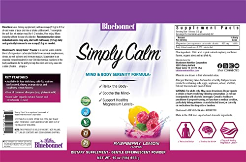 Foto 3 pulgar | Suplemento Bluebonnet Nutrition Simply Calm Powder 473 Ml - Venta Internacional.