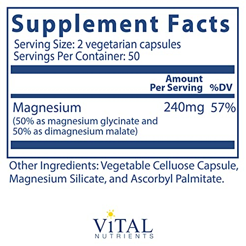 Foto 3 pulgar | Suplemento Vital Nutrients Magnesio (glicinato/malato) 120 Mg - Venta Internacional.