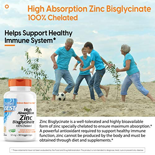 Foto 5 pulgar | Supplement Doctor's Best Bisglicinato De Zinc 50 Mg 90 Comprimidos - Venta Internacional.