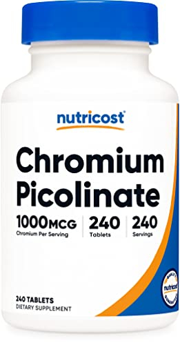 Foto 2 pulgar | Suplemento Nutricost De Picolinato De Cromo 1000 Mcg 240 Tabletas - Venta Internacional.