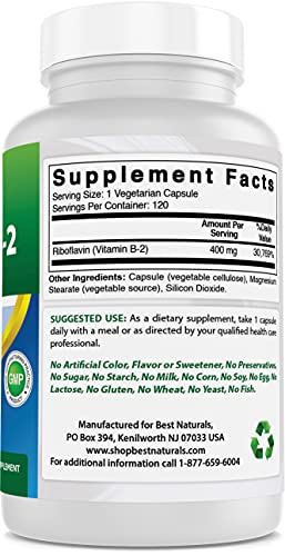 Foto 6 pulgar | Vitamina B2 (riboflavina), 400 Mg, 120 Cápsulas Vegetarianas Para Aliviar La Migraña - Venta Internacional.