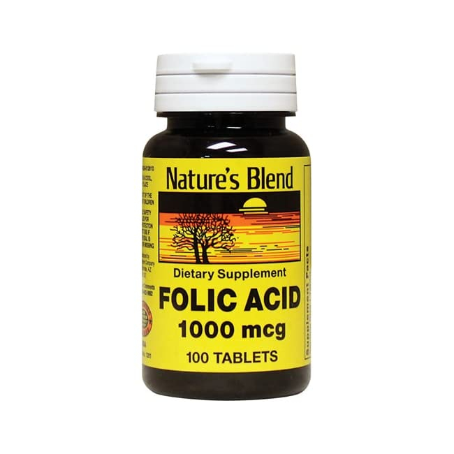 Foto 2 pulgar | Suplemento De Ácido Fólico Swanson Nature's Blend, 1000 Mcg, 100 Tabletas - Venta Internacional.
