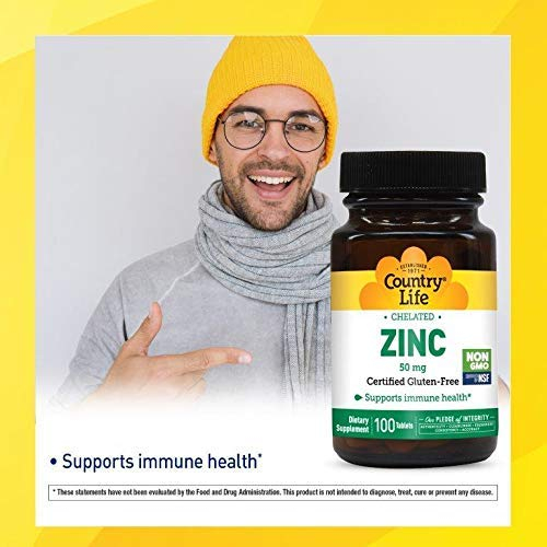 Foto 5 pulgar | Suplemento Dietético Country Life Zinc, Tabletas De 50 Mg, 100 Unidades - Venta Internacional.