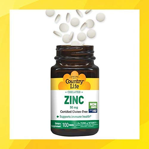 Foto 7 pulgar | Suplemento Dietético Country Life Zinc, Tabletas De 50 Mg, 100 Unidades - Venta Internacional.