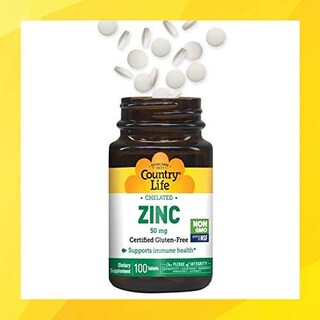 Foto 6 | Suplemento Dietético Country Life Zinc, Tabletas De 50 Mg, 100 Unidades - Venta Internacional.