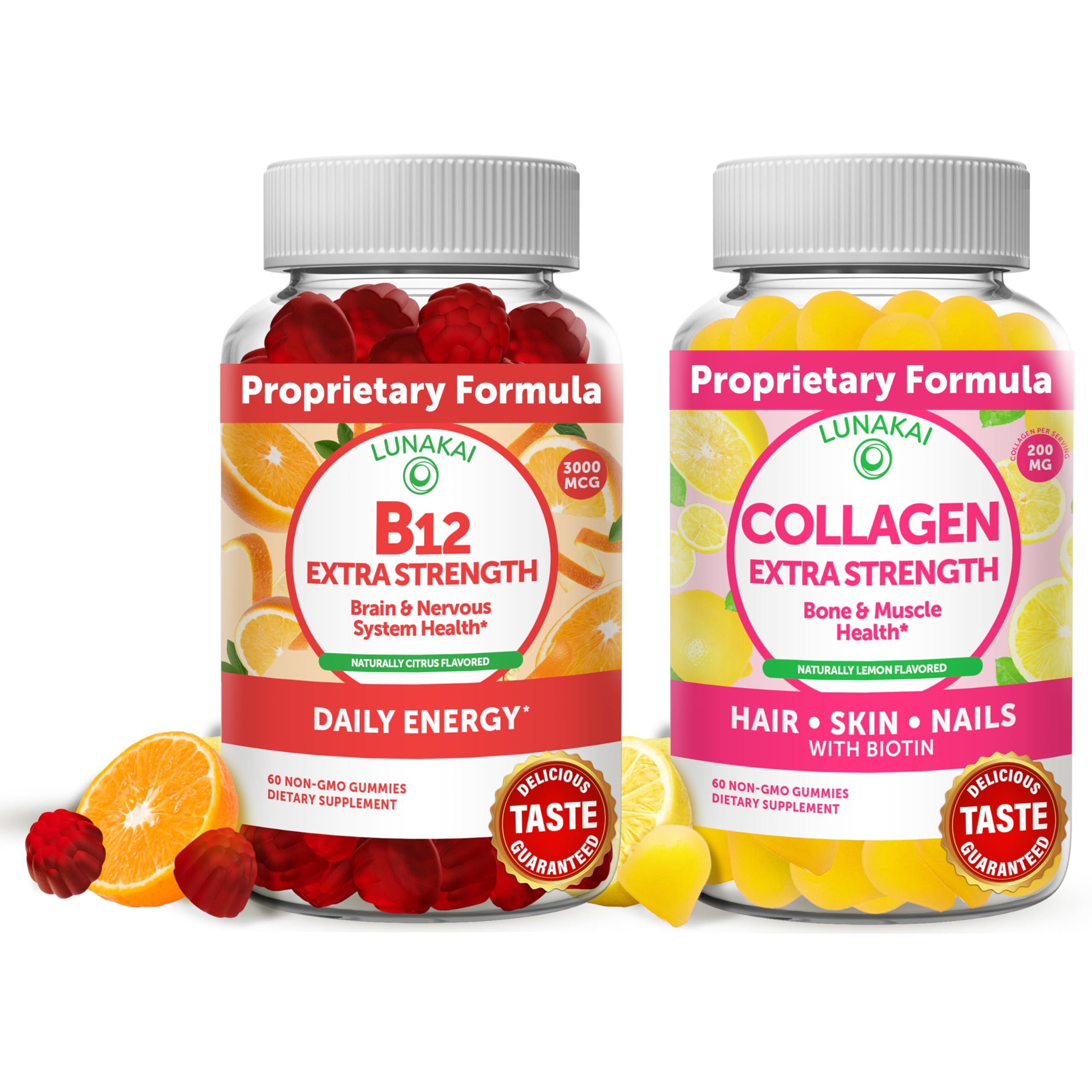 Foto 2 pulgar | Paquete De Suplementos: Gomitas Lunakai Con Vitamina B12 Y Colágeno - Venta Internacional.