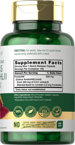 Foto 2 | Suplemento Carlyle Coleus Forskohlii En Cápsulas De 625 Mg, 100 Unidades - Venta Internacional.