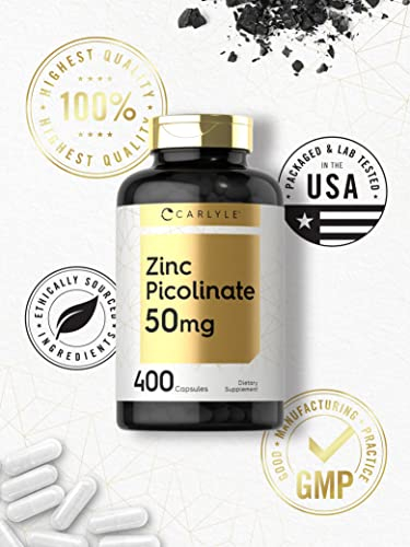 Foto 5 | Suplemento De Picolinato De Zinc Carlyle 50 Mg 400 Cápsulas - Venta Internacional.