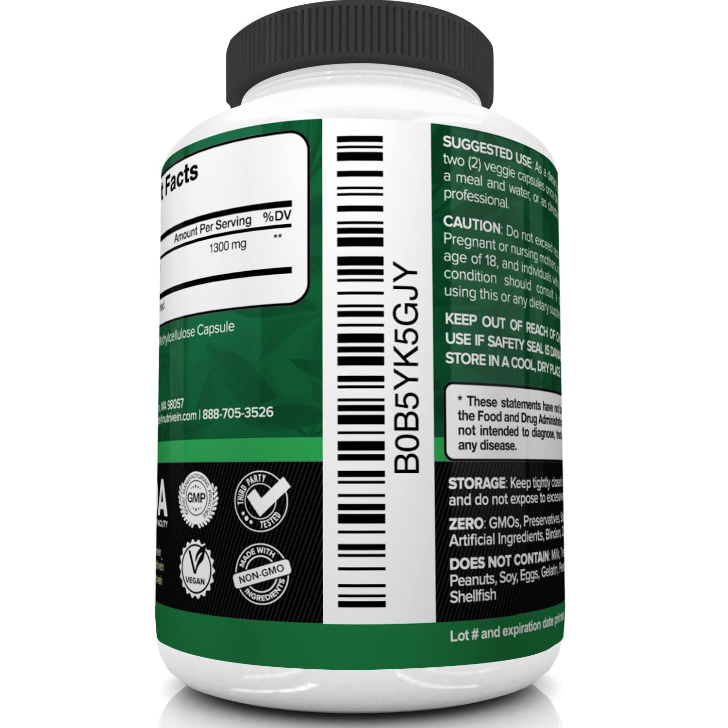 Foto 6 pulgar | Suplemento Nutrivein: Extracto De Bergamota Cítrica, 1300 Mg, Corazón - Venta Internacional.