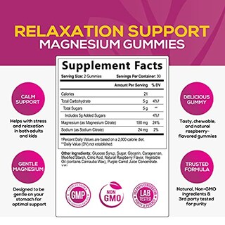 Foto 2 | Suplemento Nature's Nutrition Magnesium Gummies 60 Frambuesa - Venta Internacional.