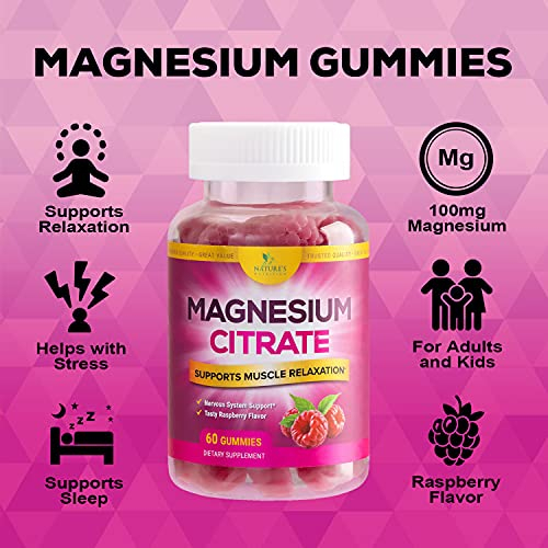 Foto 7 pulgar | Suplemento Nature's Nutrition Magnesium Gummies 60 Frambuesa - Venta Internacional.
