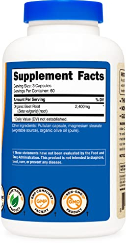 Foto 5 pulgar | Suplemento Nutricost De Raíz De Remolacha 2400 Mg 180 Cápsulas - Venta Internacional.