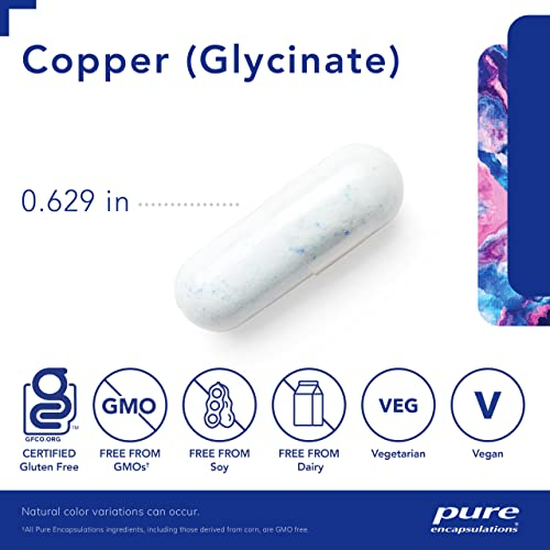 Foto 4 pulgar | Suplemento Pure Encapsulations Copper (glicinato) 60 Cápsulas - Venta Internacional.