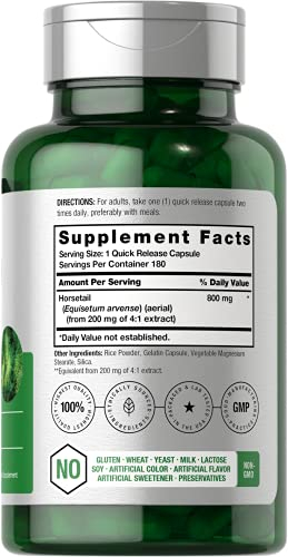 Foto 3 pulgar | Suplemento Horbaach Horbaach Horsetail, Cápsulas De 800 Mg, 180 Unidades - Venta Internacional.