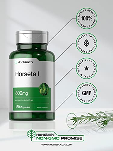 Foto 6 pulgar | Suplemento Horbaach Horbaach Horsetail, Cápsulas De 800 Mg, 180 Unidades - Venta Internacional.