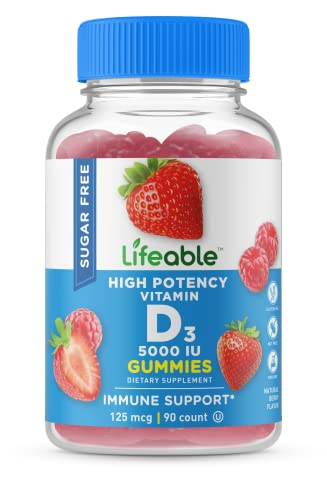 Foto 1 | Suplemento De Vitamina D Lifeable, Sin Azúcar, 5000 Ui, 90 Gomitas - Venta Internacional.