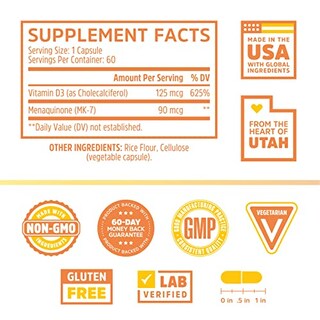 Foto 7 | Vitamina D3 K2 Zhou Nutrition - Venta Internacional