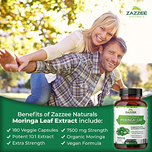 Foto 4 pulgar | Suplemento De Extracto De Moringa Orgánico Zazzee 7500 Mg 180 Cápsulas - Venta Internacional.
