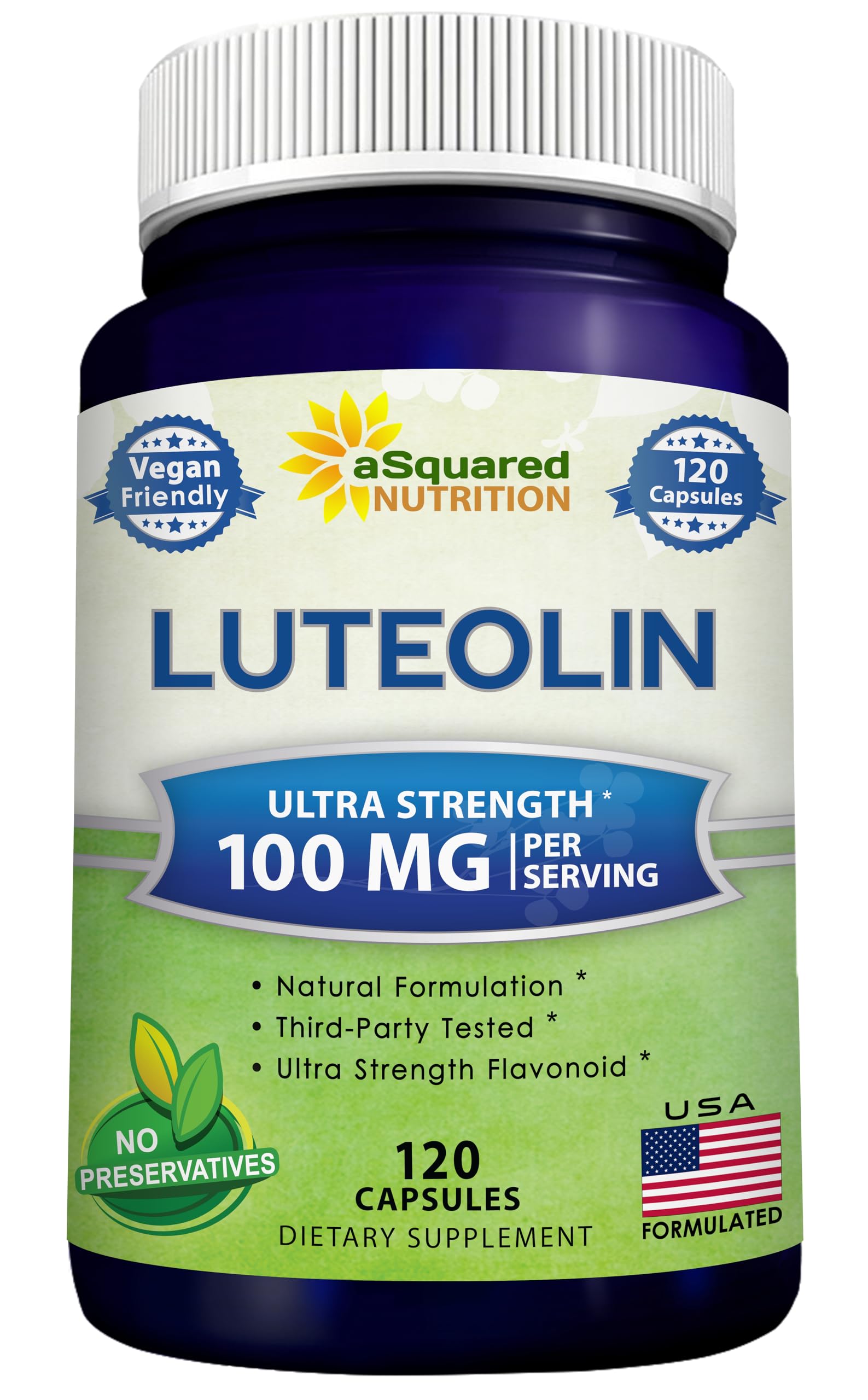 Foto 2 pulgar | Suplemento De Luteolina Asquared Nutrition 100 Mg - 120 Cápsulas - Venta Internacional.