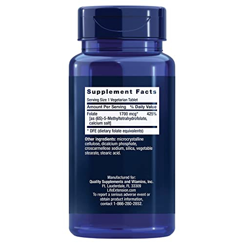 Foto 3 pulgar | Folato Optimizado Supplement Life Extension, 1700 Mcg, 100 Tabletas - Venta Internacional.