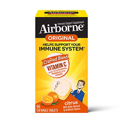Foto 2 pulgar | Tabletas Masticables Airborne De 1000 Mg De Vitamina C Con Zinc, 96 Unidades - Venta Internacional.