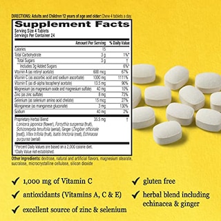 Foto 3 | Tabletas Masticables Airborne De 1000 Mg De Vitamina C Con Zinc, 96 Unidades - Venta Internacional.