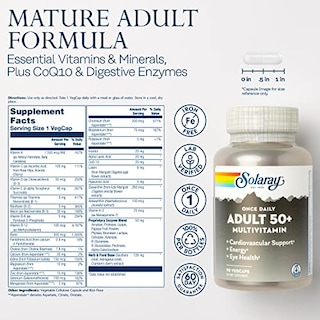 Foto 2 | Multivitamínico Solaray, Una Vez Al Día Para Adultos Mayores De 50 Años, 90 Cápsulas Vegetarianas - Venta Internacio