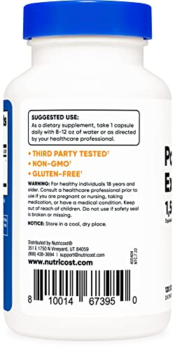 Foto 4 pulgar | Suplemento Nutricost Extracto De Pasiflora 1500 Mg 120 Cápsulas - Venta Internacional.