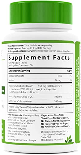 Foto 4 pulgar | Probióticos Hiperbióticos Para El Equilibrio Intestinal Y Cerebral, 6 B Cfu, 60 Comprimidos - Venta Internacional.