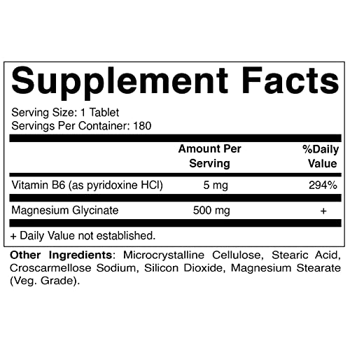 Foto 5 pulgar | Suplemento Vitamático De Glicinato De Magnesio, 500 Mg, Tableta X180 - Venta Internacional.