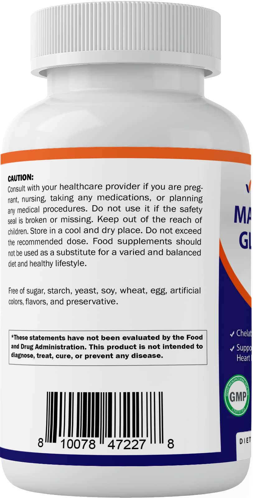 Foto 6 pulgar | Suplemento Vitamático De Glicinato De Magnesio, 500 Mg, Tableta X180 - Venta Internacional.