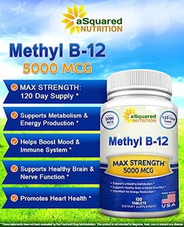 Foto 2 | Suplemento De Vitamina B12 De Squared Nutrition, 5000 Mcg, 120 Comprimidos - Venta Internacional.