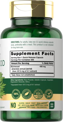 Foto 3 pulgar | Suplemento Carlyle Sweet Wormwood 430 Mg 200 Cápsulas - Venta Internacional.