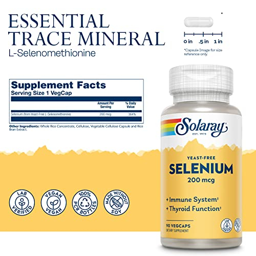 Foto 4 pulgar | Suplemento Solaray Selenium 200 Mcg Vegano Y Sin Ogm 90 Unidades - Venta Internacional.