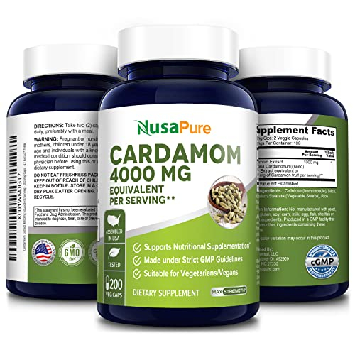 Foto 5 pulgar | Suplemento De Extracto De Cardamomo Nusapure 4000 Mg 200 Cápsulas - Venta Internacional.
