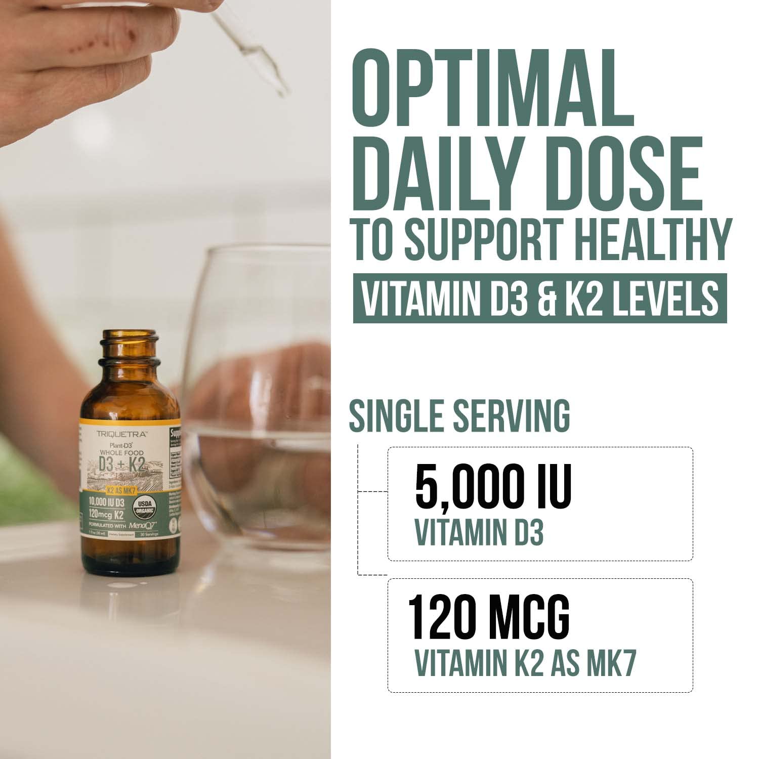 Foto 4 pulgar | Suplemento Triquetra Health Organic Plant D3 + K2 5000 Ui - Venta Internacional.