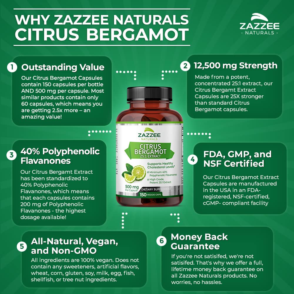 Foto 6 | Suplemento Zazzee Extra Strength, Extracto De Bergamota Cítrica 25:1 - Venta Internacional.