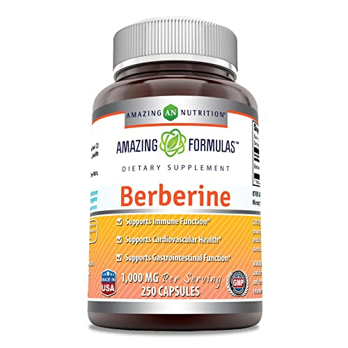 Foto 2 pulgar | Suplemento Amazing Formulas Berberine 500 Mg (1000 Mg) 250 Cápsulas - Venta Internacional.