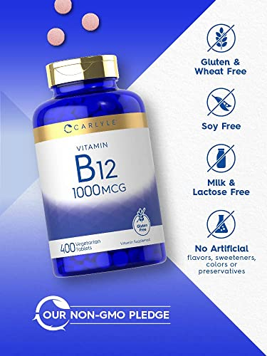 Foto 5 pulgar | Suplemento Carlyle De Vitamina B12 1000 Mcg | 400 Tabletas - Venta Internacional.