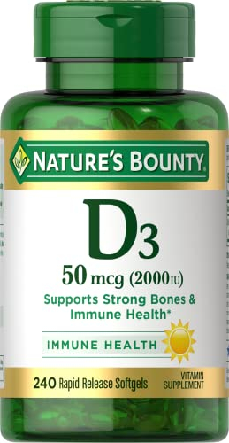 Foto 2 pulgar | Suplemento De Vitamina D De Nature's Bounty, 2000 Ui, 240 Cápsulas Blandas - Venta Internacional.