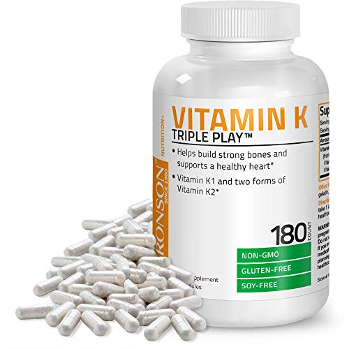 Suplemento Bronson Vitamina K Triple Play 180 Cápsulas - Venta Internacional.