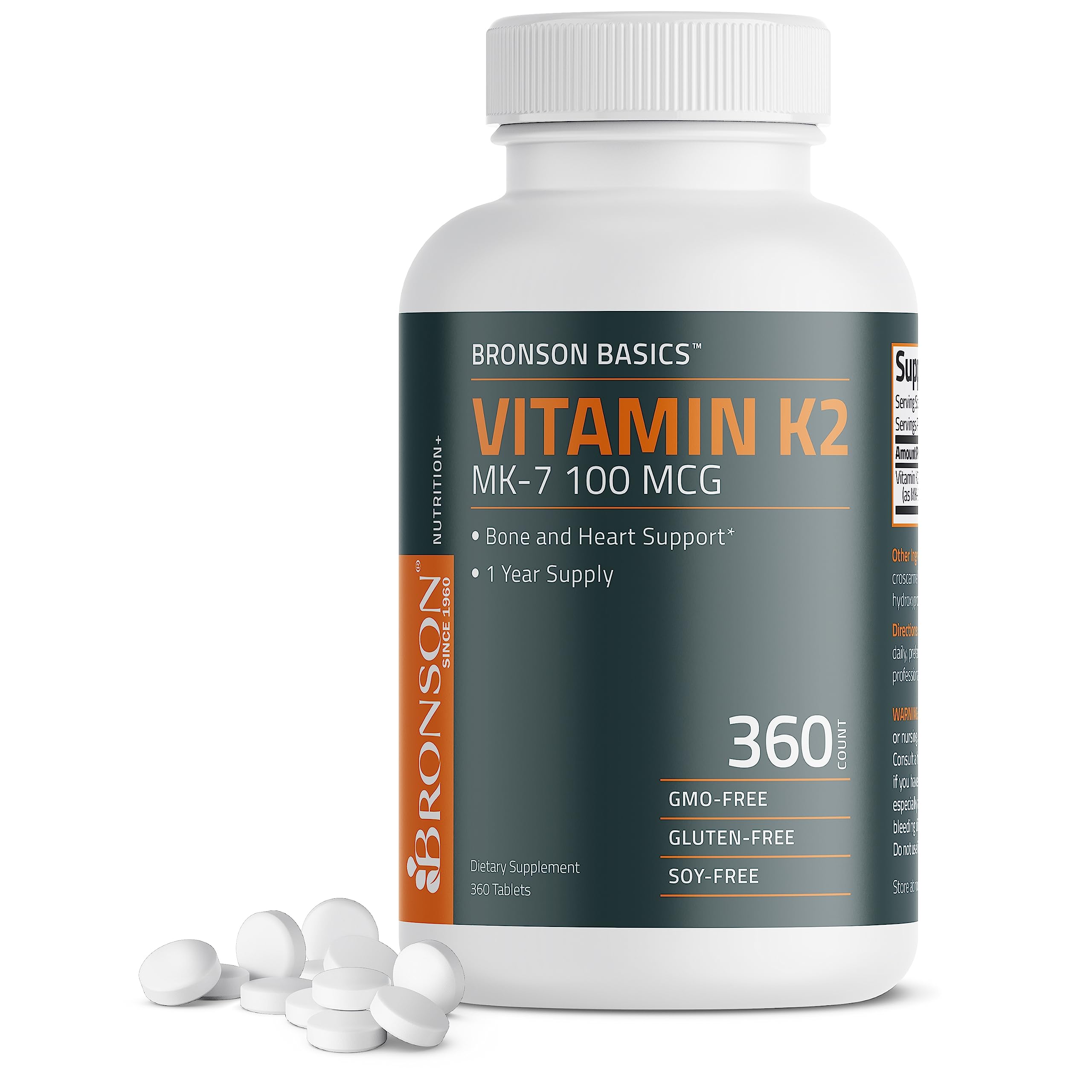 Foto 2 pulgar | Suplemento Bronson De Vitamina K2 Mk-7 De 100 Mcg Para Huesos Fuertes - Venta Internacional.