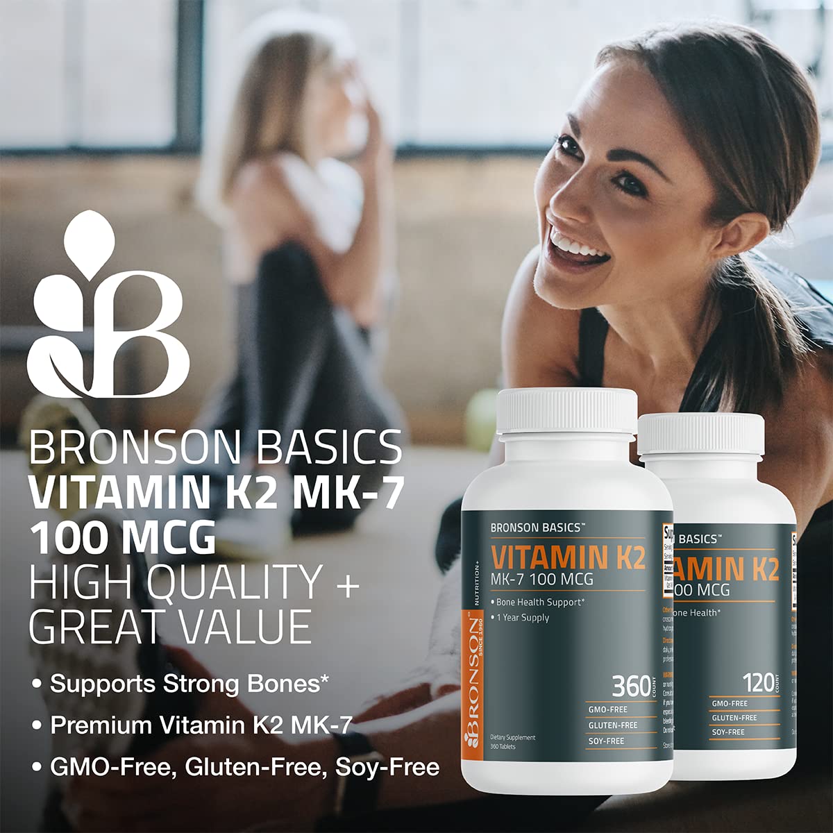 Foto 4 pulgar | Suplemento Bronson De Vitamina K2 Mk-7 De 100 Mcg Para Huesos Fuertes - Venta Internacional.