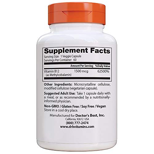 Foto 3 pulgar | Suplemento Doctor's Best Fully Active B12 1500 MCG 60 Tabletas - Venta Internacional